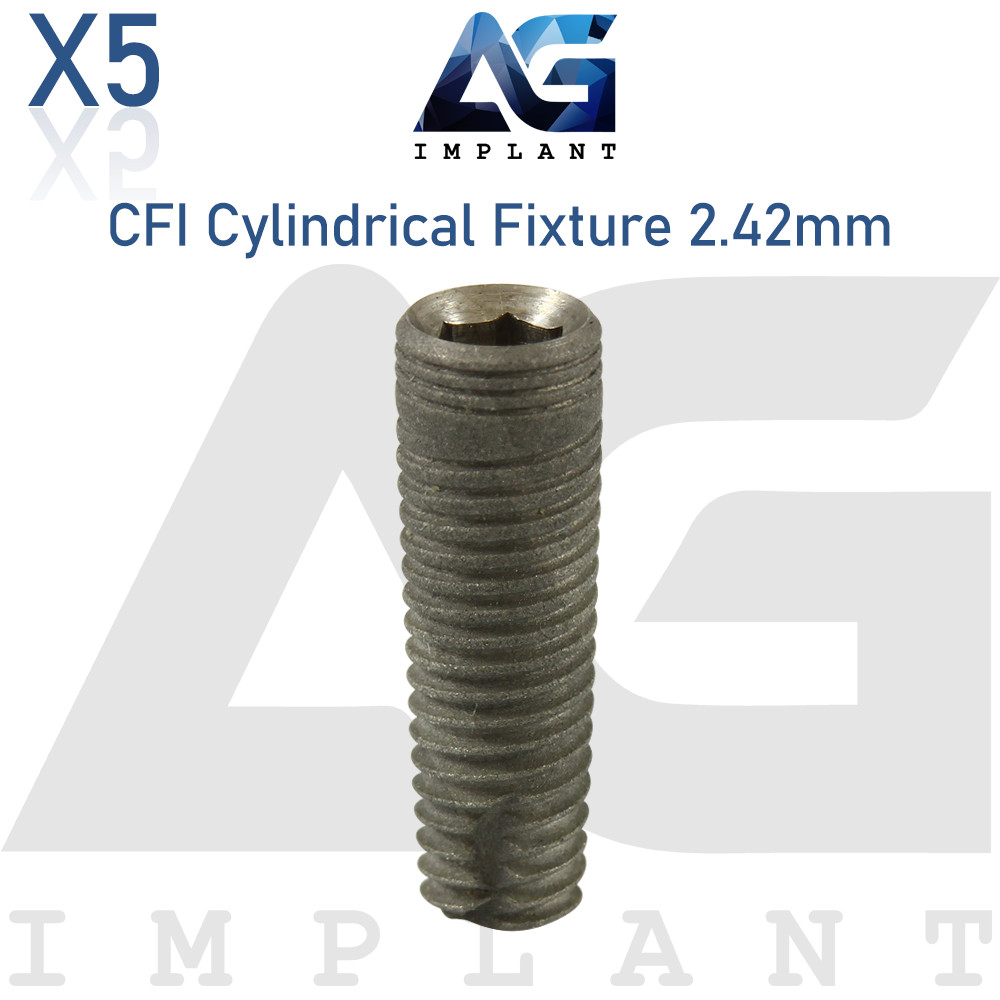 5 CFI Cylindrical Titanium Fixture System Int Hexagon 2.42mm Prosthetics