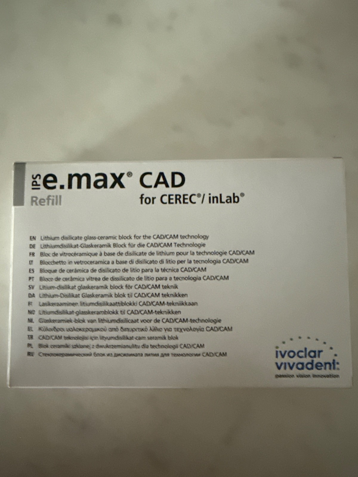 IPS e.max CAD HT Milling Blocks High Translucency I12 D2 For CEREC 5/Bx