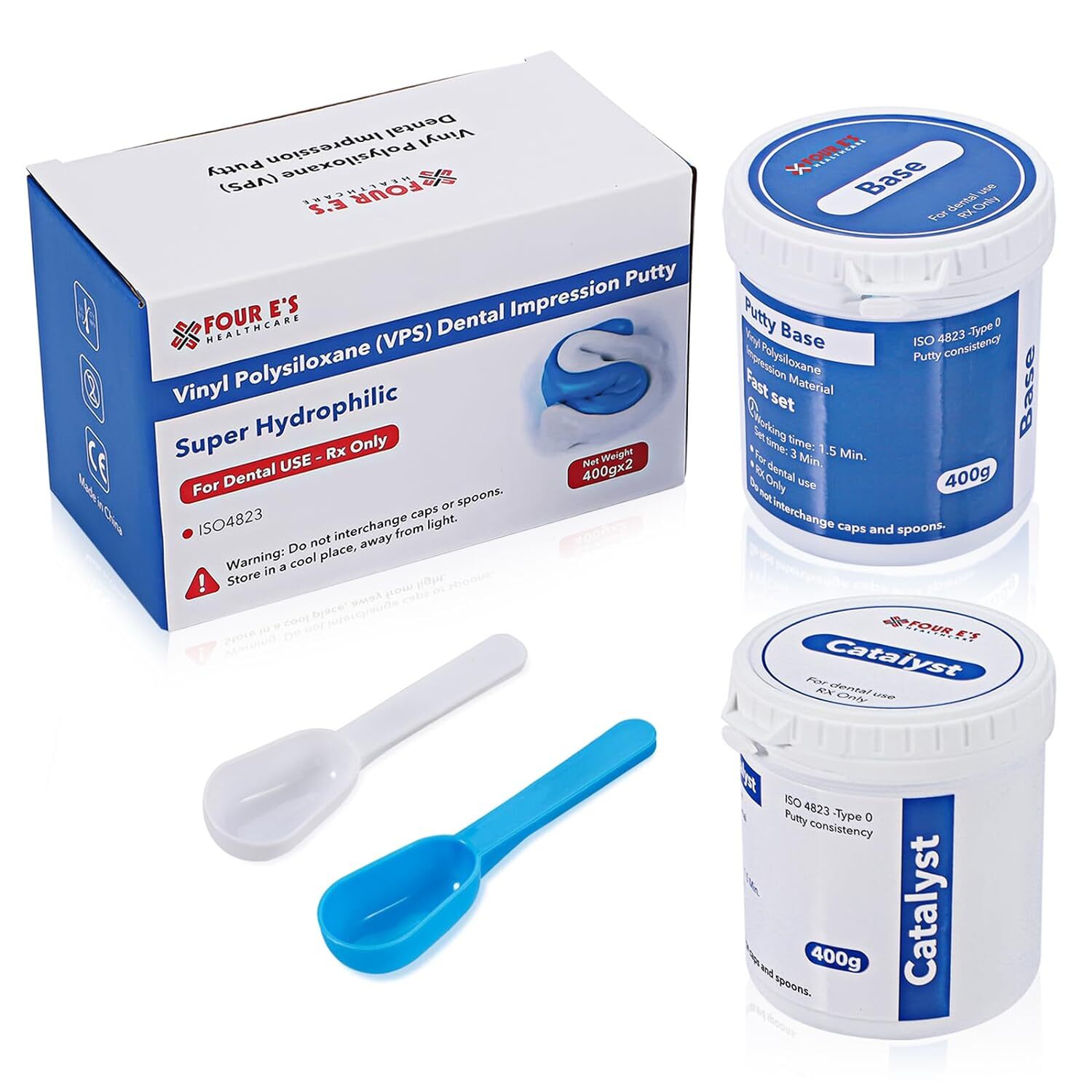 4x 400g Dental Putty Fast / Regular Set Hydrophilic VPS Impression Material Mint