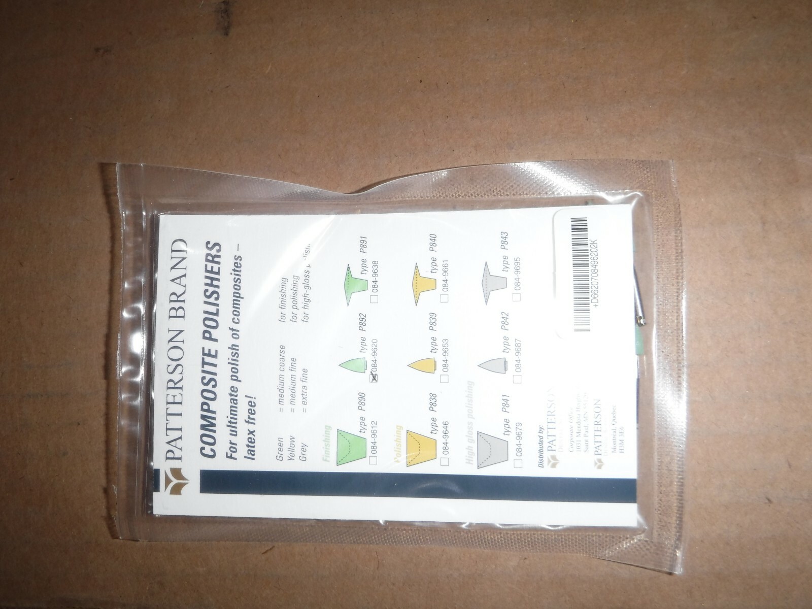Patterson Composite Polishers Green Latex Free LA Type P892 Point 12Pkg 084-9620