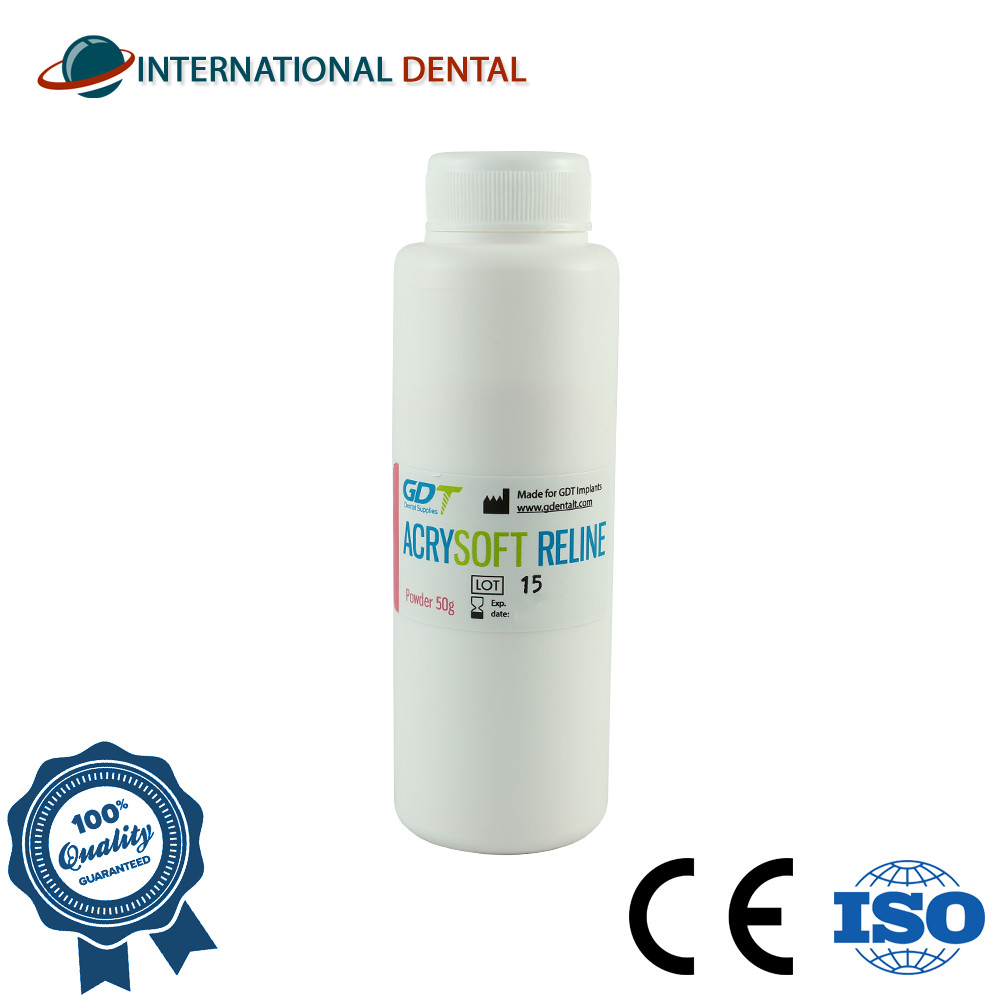 GDT AcrySoft Denture Reline & Tissue Conditioner Powder 2x50g + Liquid 100ml