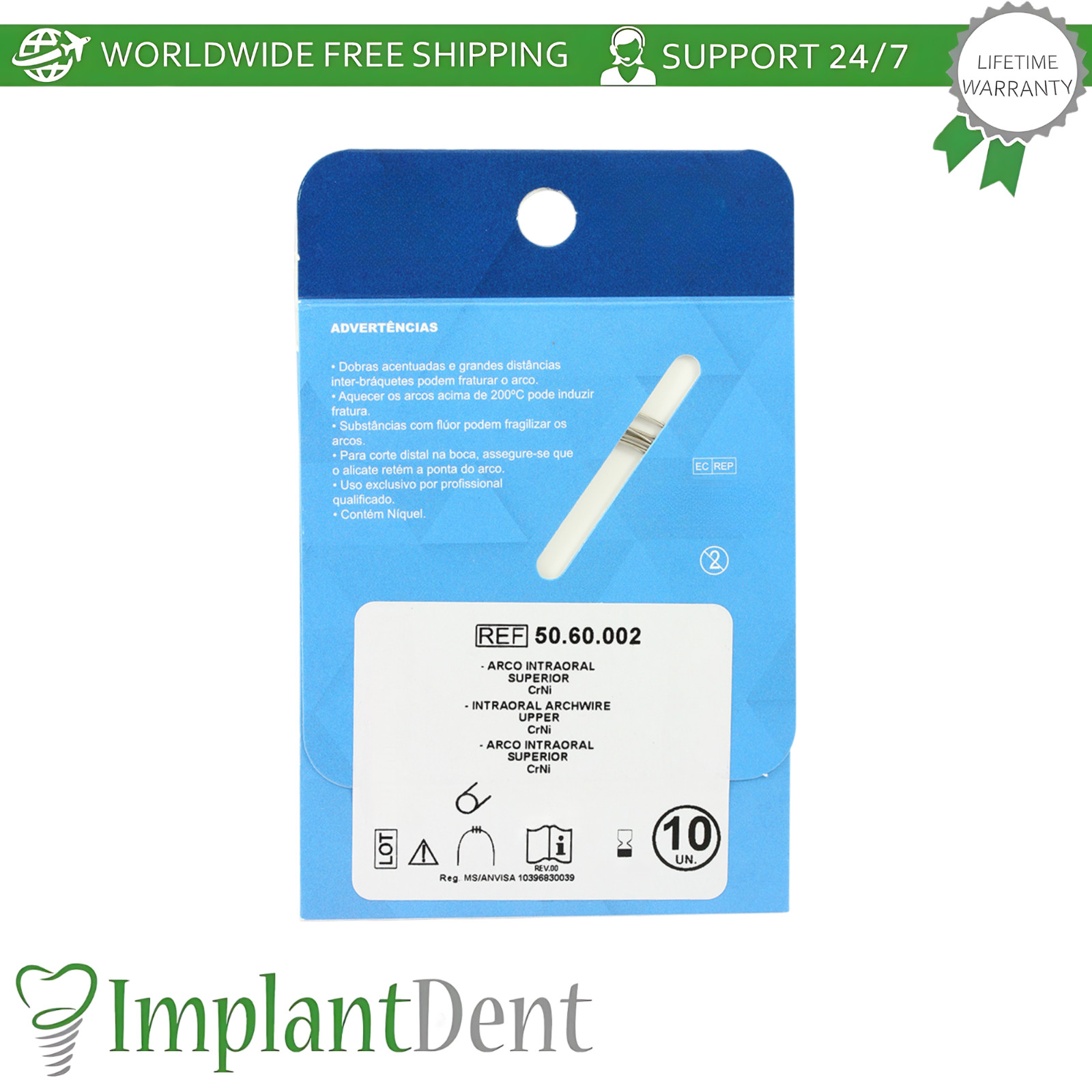CrNi Round Arch Dental Alignment And Leveling Wire 10 Dentistry Wires