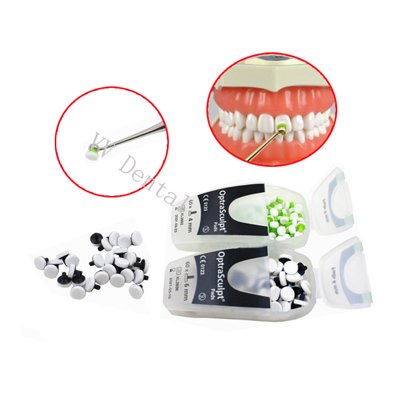 60pcs 4mm/6mm Oral Optrasculpt Pad Composite Resin Filling Spatula for Mixing