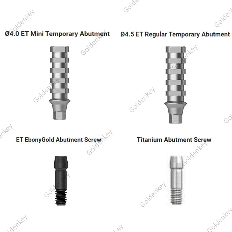 Dental Hex ET Temporary Abutment Mini Regular Ti Screws EbonyGold Osstem 4.0 4.5