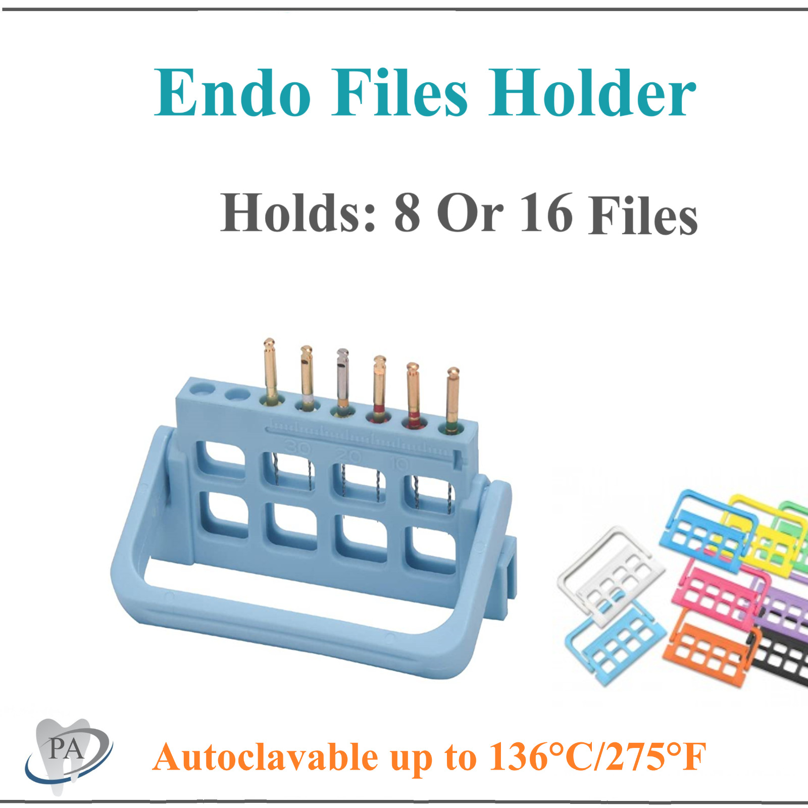 Dental Endo File Holder, Holds 8/16 K-Files & Endo Instruments, Endo Guard Block