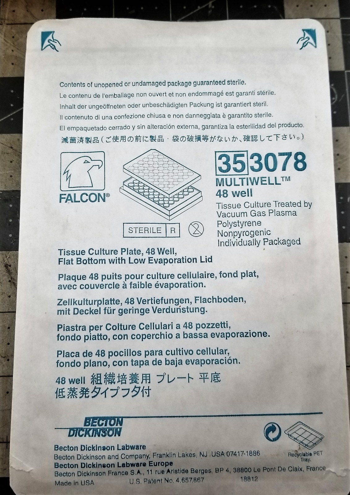 (10) 48 Well Tissue Culture Microplates Becton Dickinson Falcon 353078 [Z3S3]