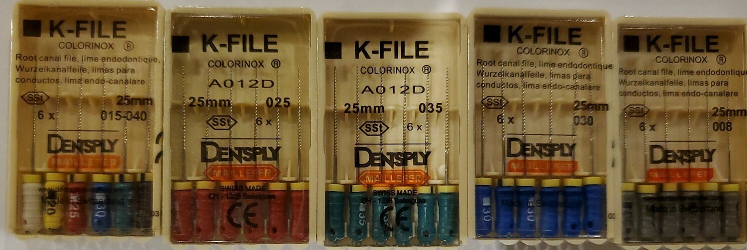 Dentsply Maillefer K-File Endodontic Dental Files 5 Packs any size 21 mm