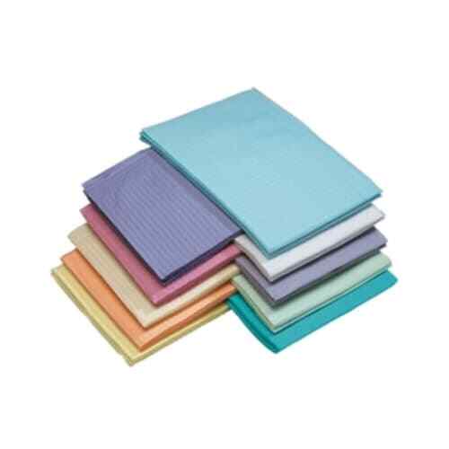Safe-Dent Patient Bibs BLUE 13″ x 18″ 2-Ply Paper/1-Ply Poly 500/Cs. Plain