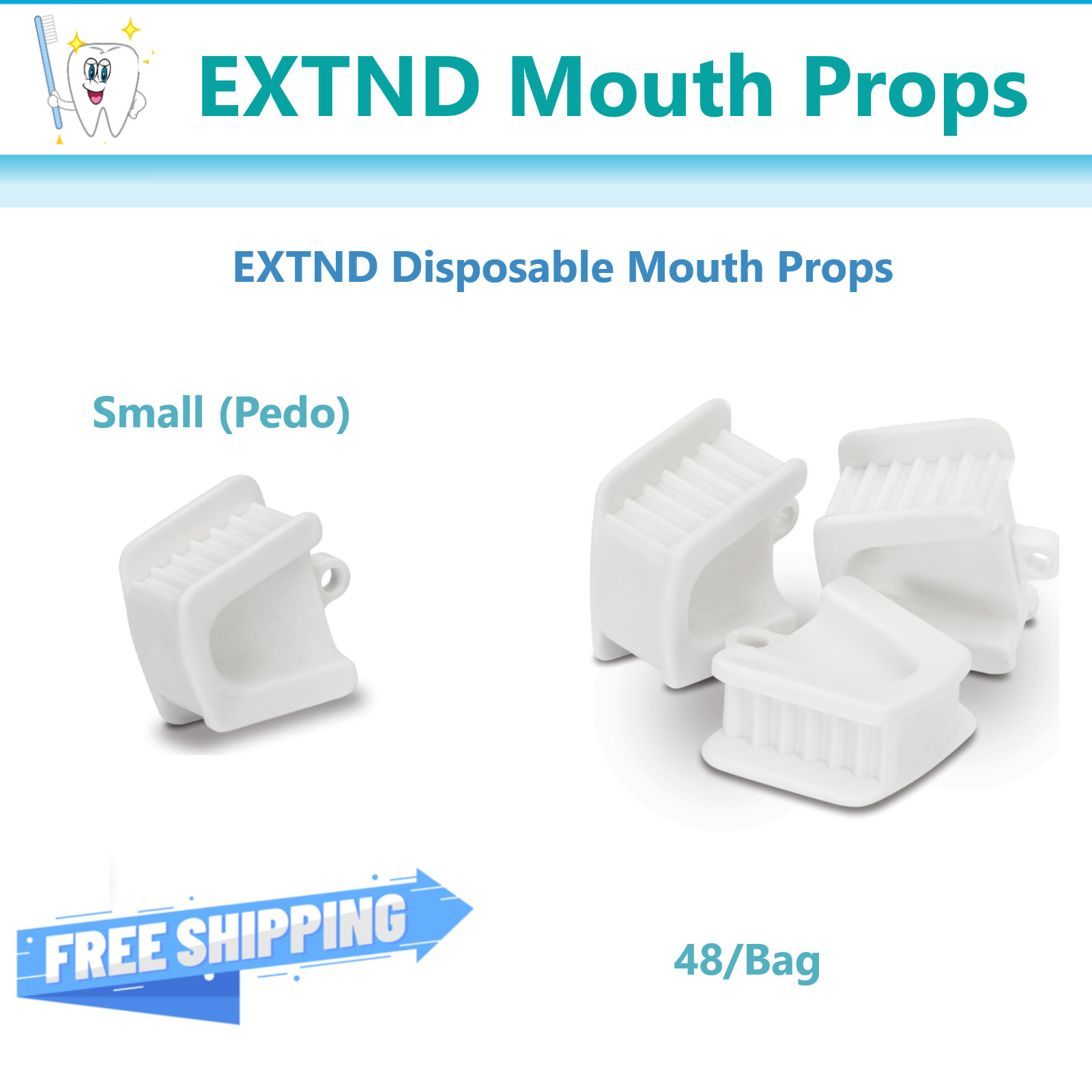 Dental Ortho Piercing Disposable Mouth Props Bite Blocks 48 pcs ( Child Medium)