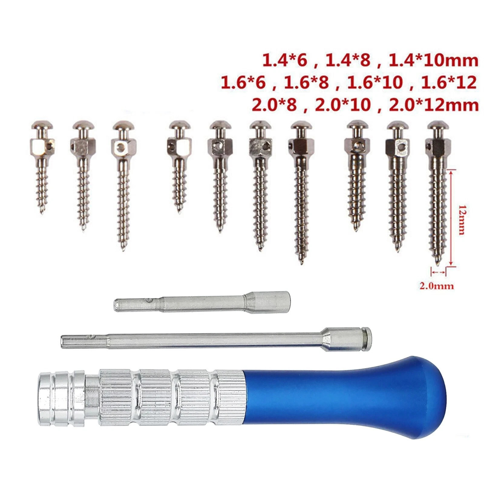 15 Sizes Dental Orthodontic Self-Drilling Titanium Thread Micro Implants Screw