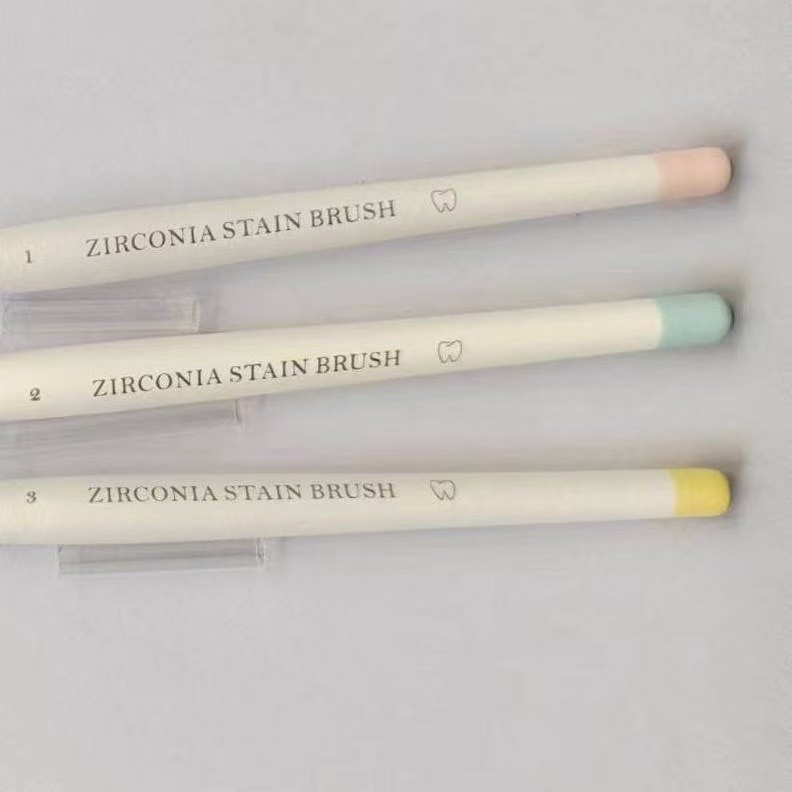 Dental Zirconia Stain Brush Metal-Free Pre-Sintering Color Application Fits MPF.