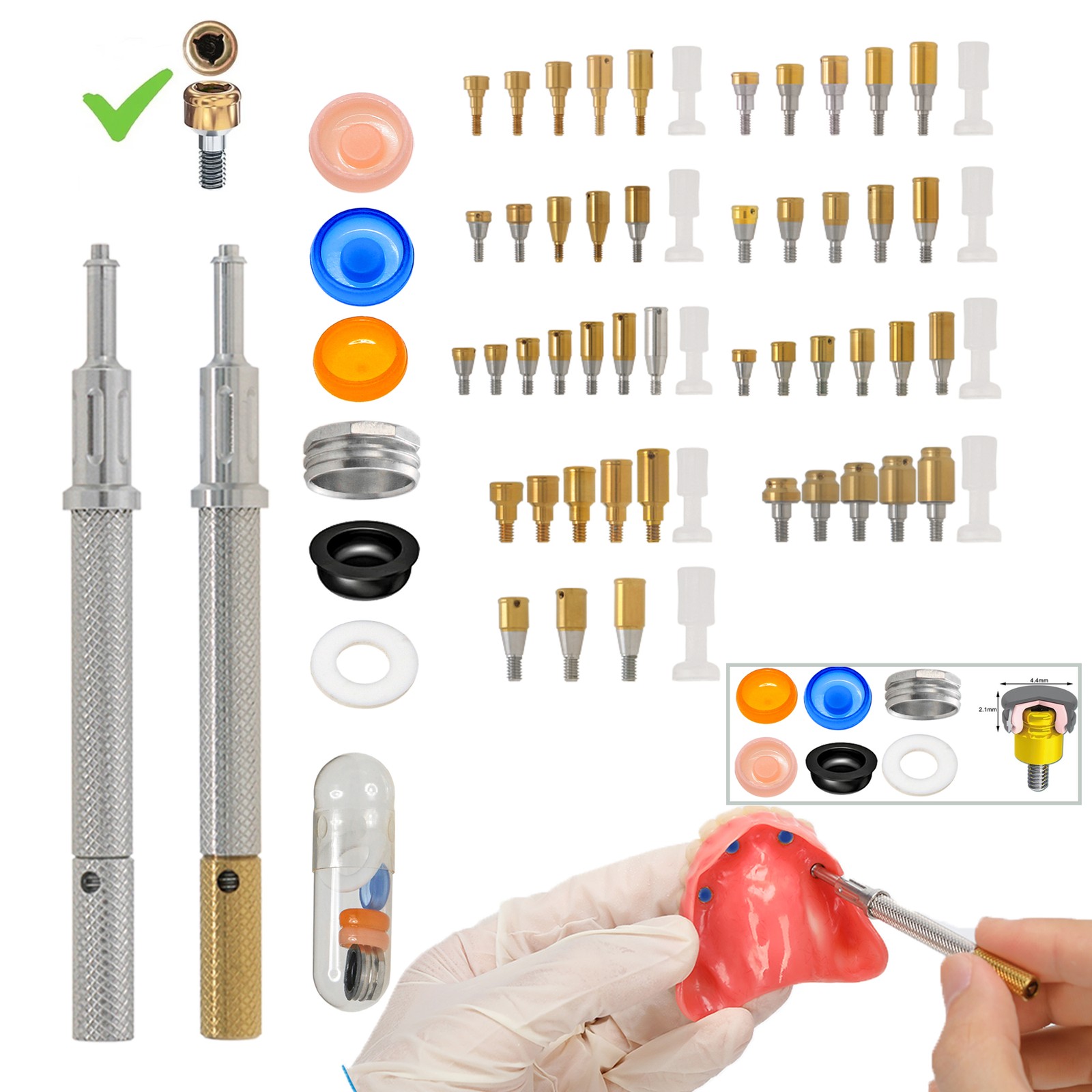 US Ship Locator Abutment Male Caps Inserts Compatible Hiossen Nobel Zimmer TSV