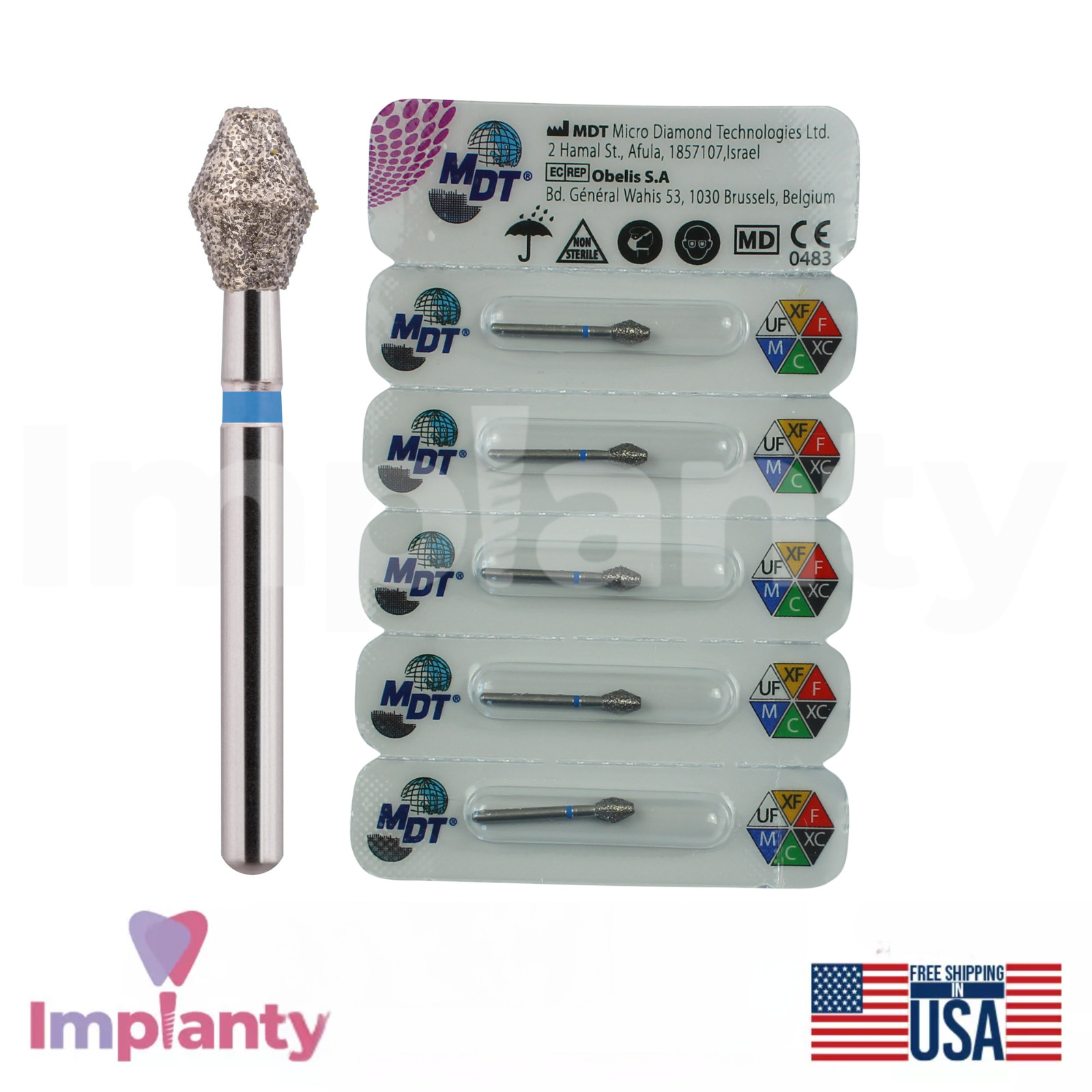 MDT Dental Barrel 038 FG Diamond Burs Occlusal Reduction & Refining Edges