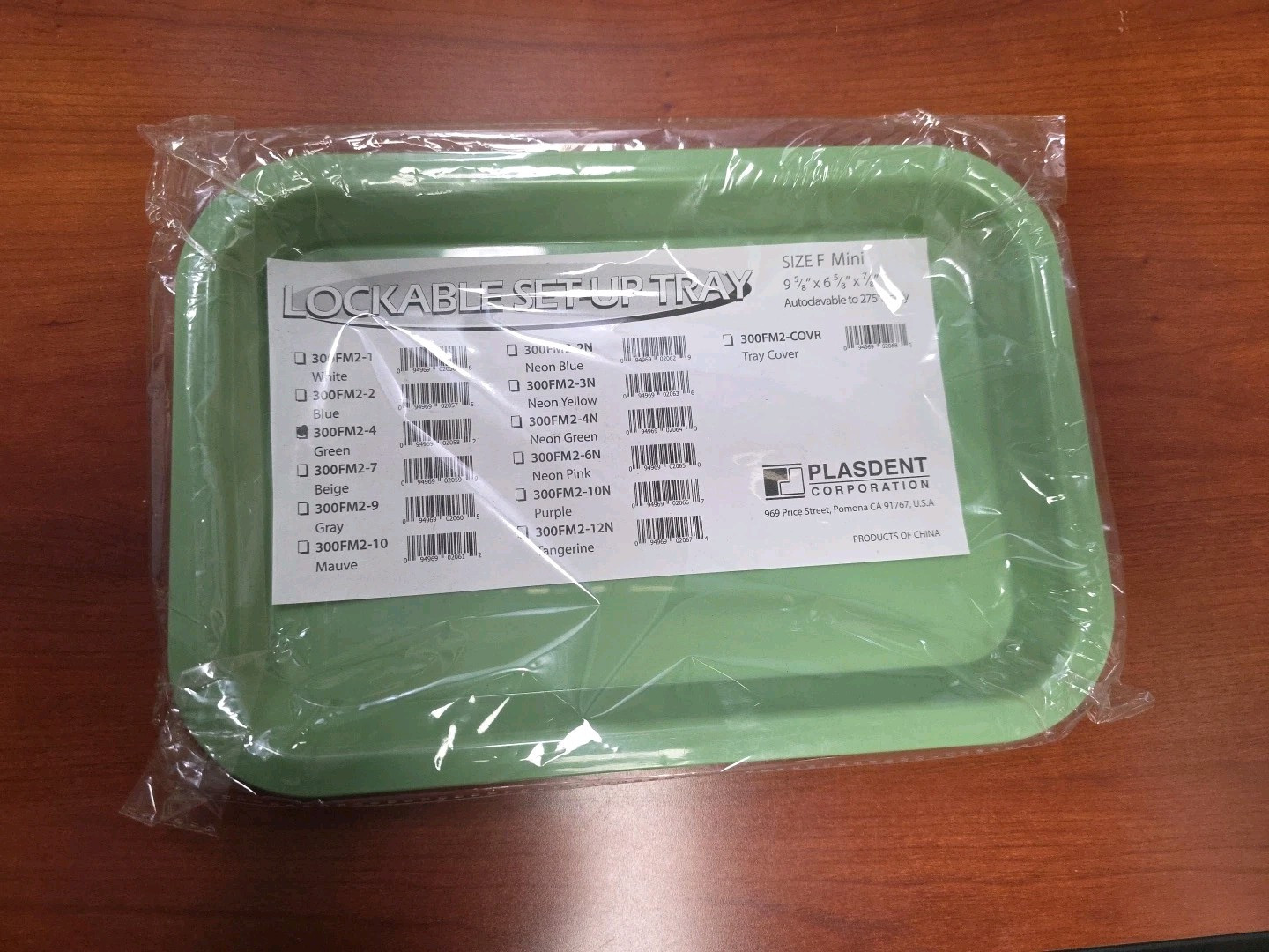 Plasdent Flat Mini Lockable Set-Up Tray 9-5/8″ X 6-5/8 X 7/8 Green