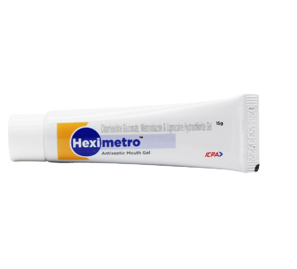 Dental HexiMetro Antiseptic Triple Action Mouth Gel 15gm Tube by ICPA (Free Ship