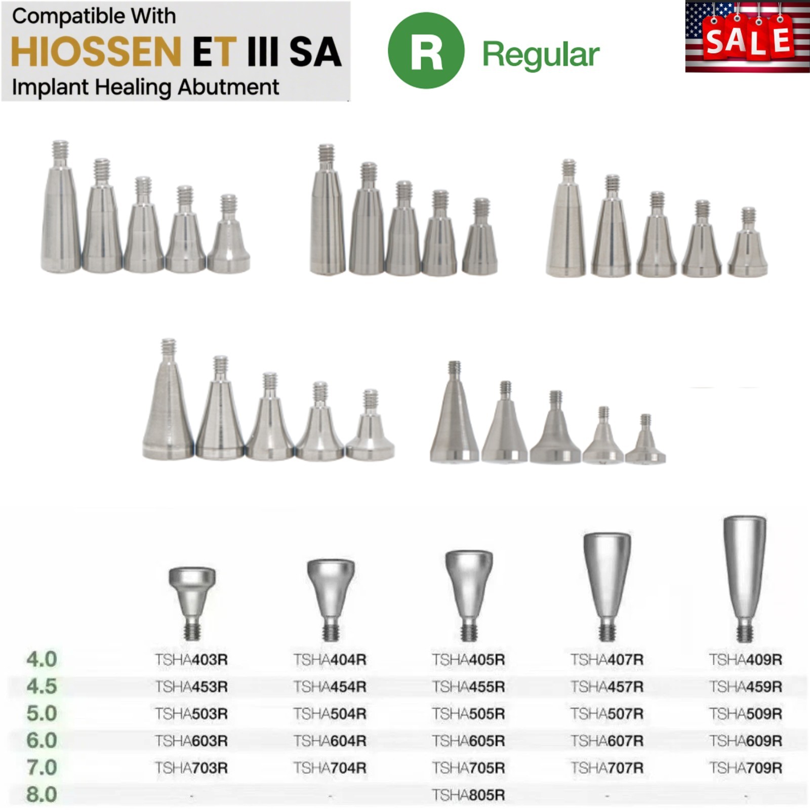 Fit Hiossen Locator/Healing Cap/Transfer lmpression Coping Open/Closed Abutment