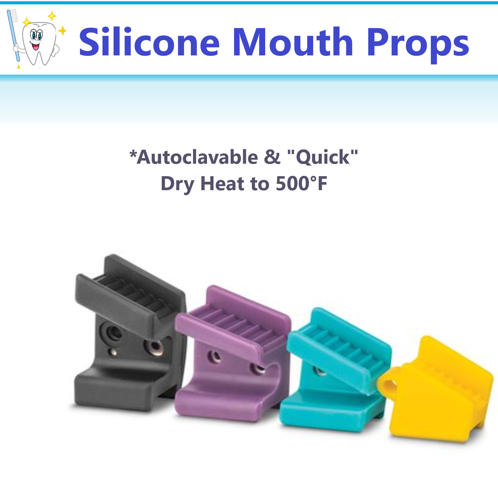 Adult /Pedo /Child Autoclave 500F Rubber Silicone Mouth Props Bite Block Dental