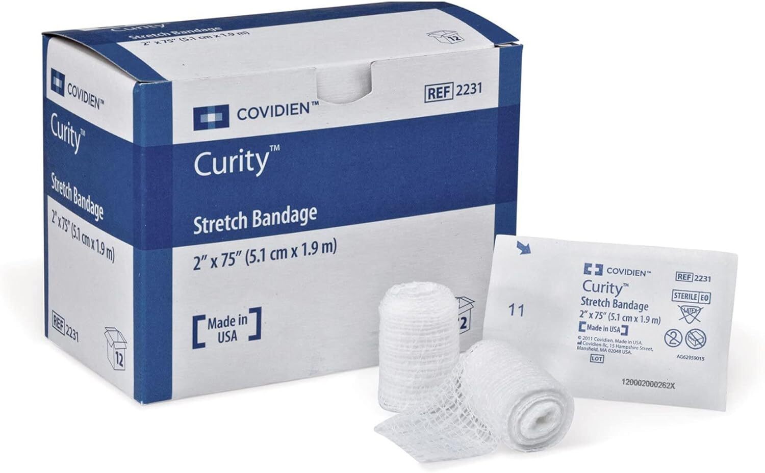 Kendal Curity Gauze Roll Bandage Sterile 2” 12/box 12 Count (Pack of 1)