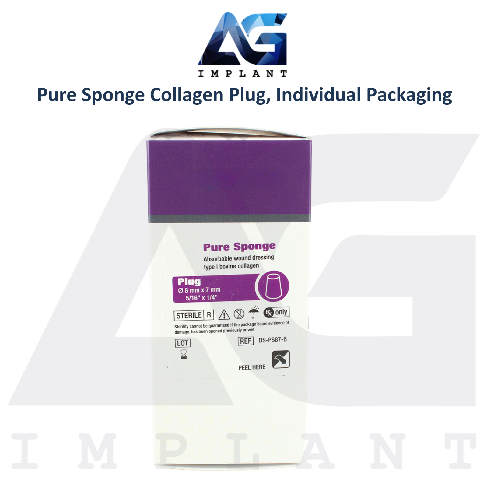 Dental Pure Collagen Sponges 10 Individually Packed Plugs Sterile Void Filling