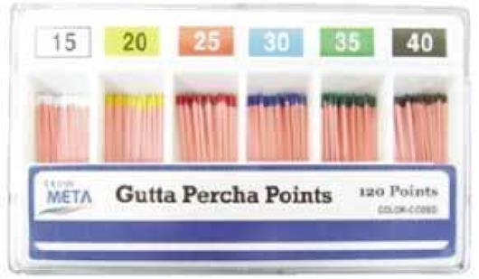 META GUTTA PERCHA POINTS #25 ISO SIZED VIALLS BOX OF 120 DENTAL