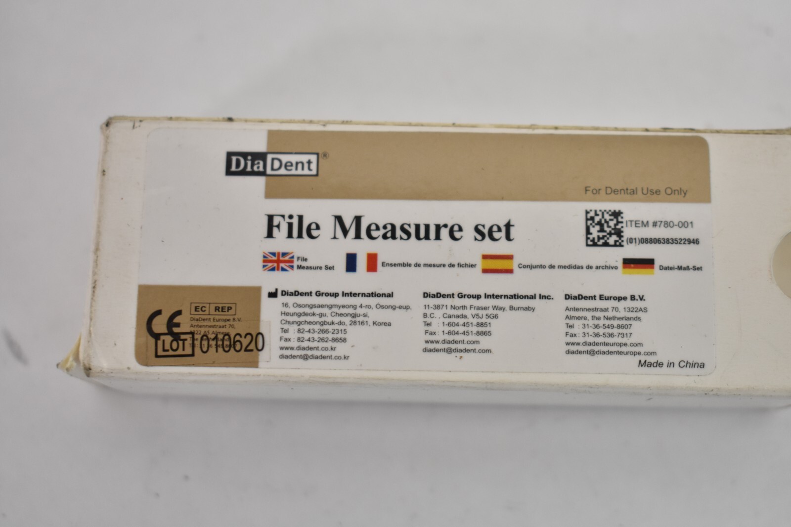 DiaDent File Measure Set 780-001 12mm To 22mm Gauge For Dental 32 Grade Set