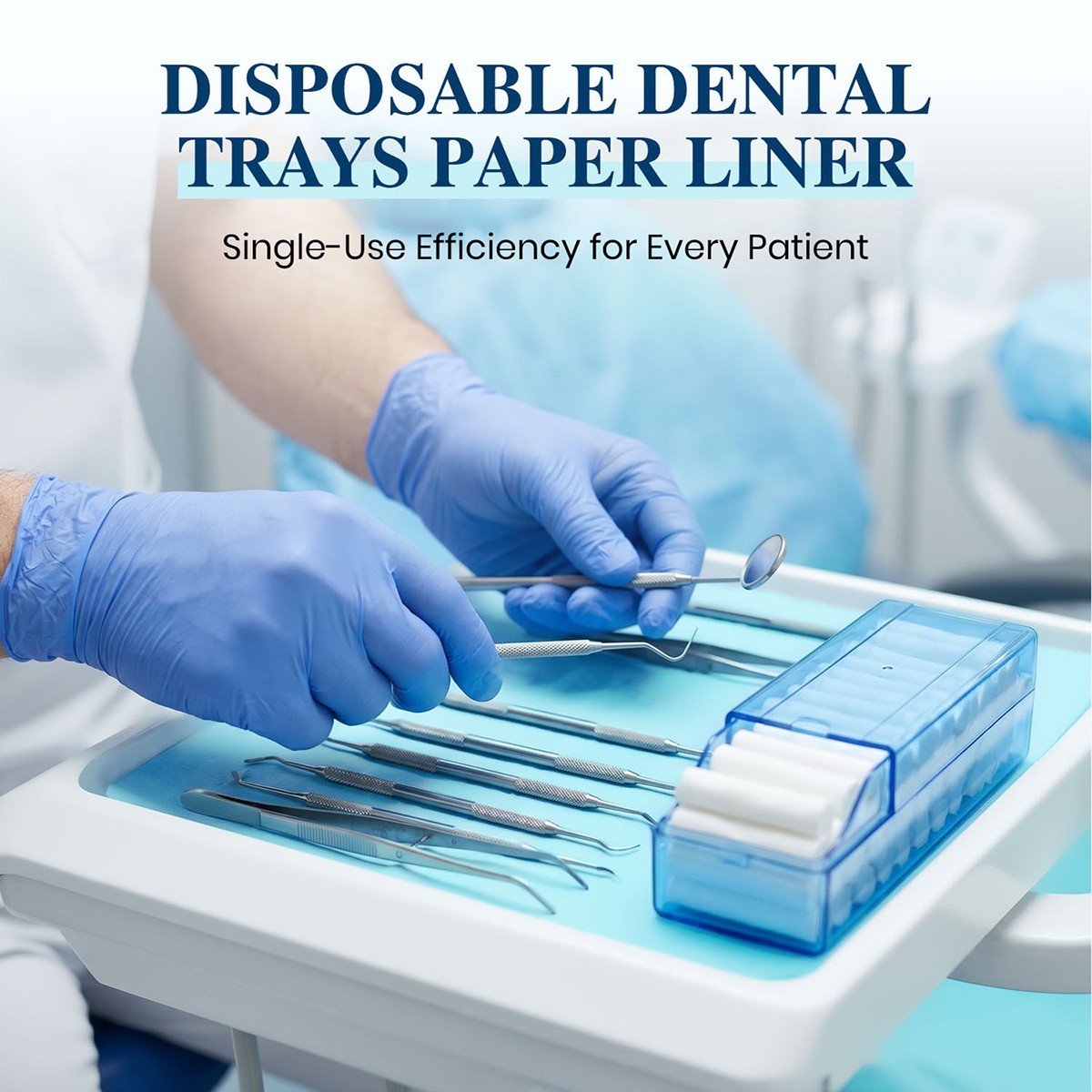 1000pc Disposable Medical Dental Tray Covers Paper for Size B Trays -12.25″x8.5″