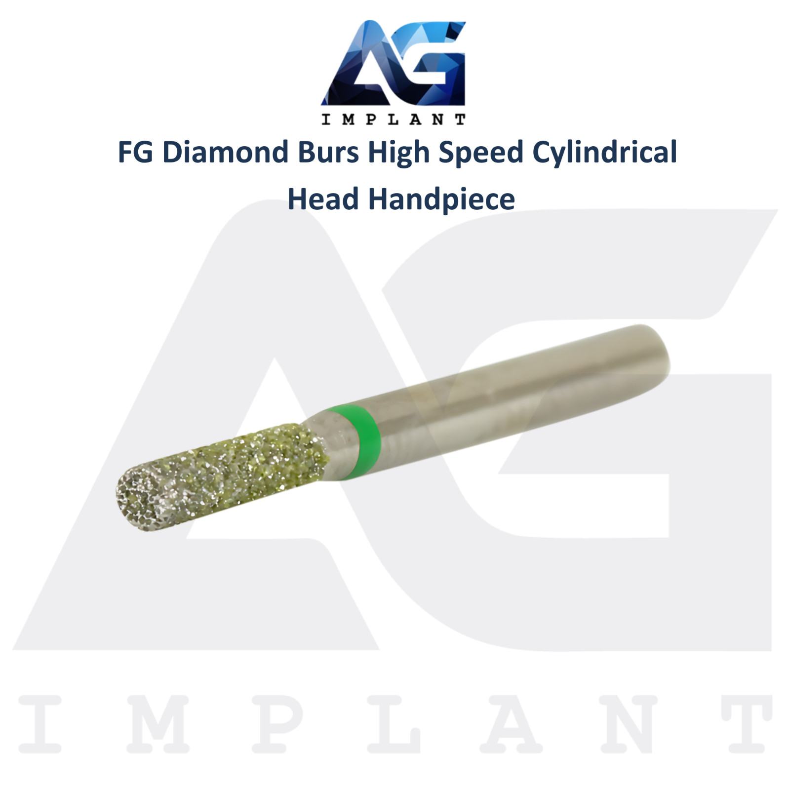 Dental FG Diamond 10 Burs High Speed Cylindrical Head Handpiece Stainless Steel