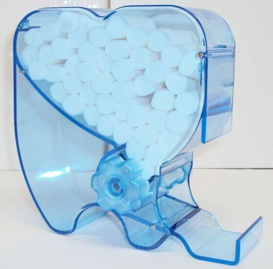 Dental Autoclavable Cotton Roll Shaped Blue Dispenser Holder Drawer 135℃ Tooth