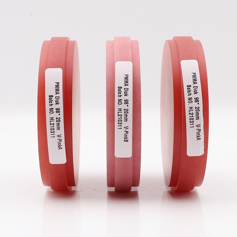 5 Pieces OD98mm Monochromatic Pink PMMA Blocks for CAD/CAM Milling – 2ST/3ST