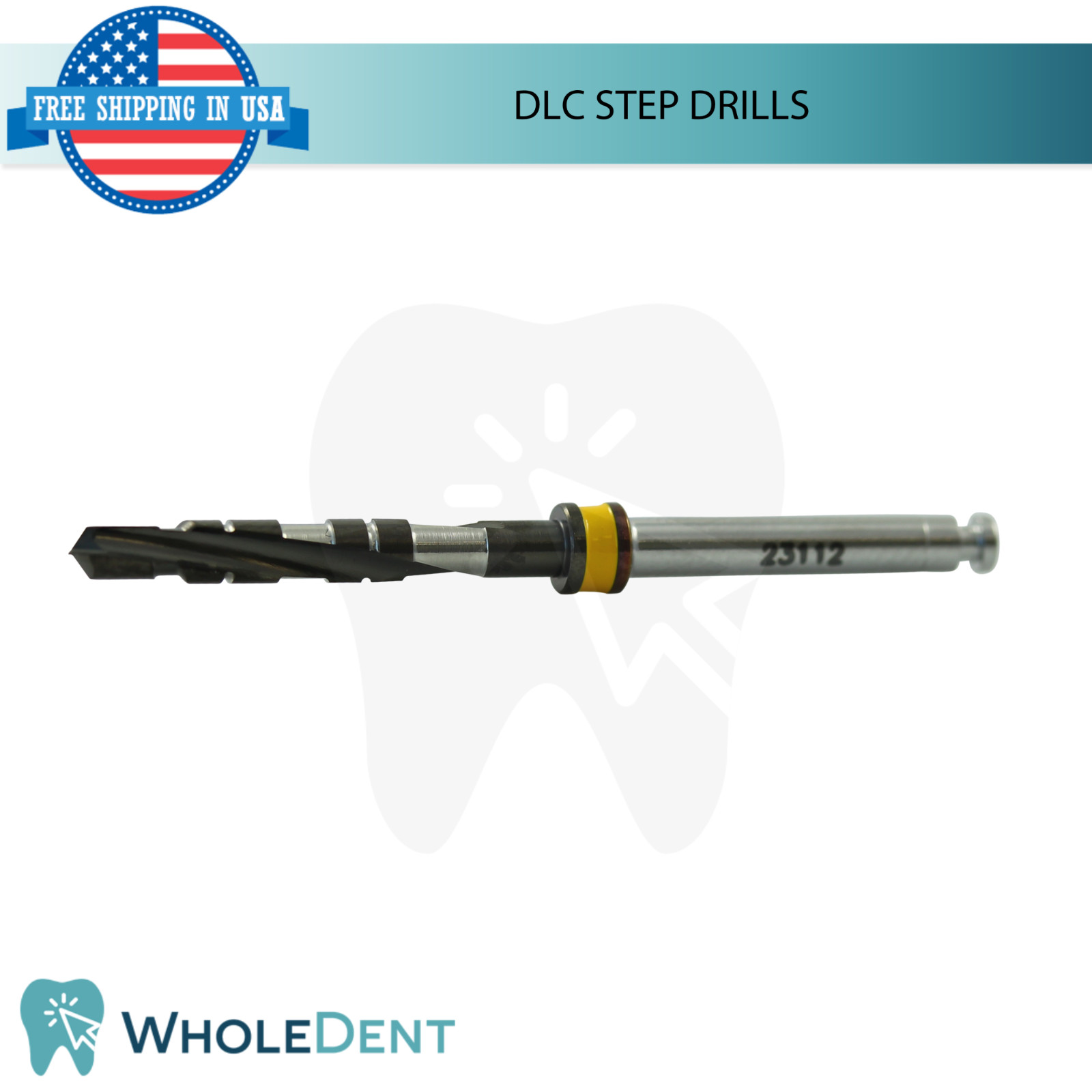 Dental DLC Step Drills 16.0mm Socket Preparation Fixture Placement Lab Supplies