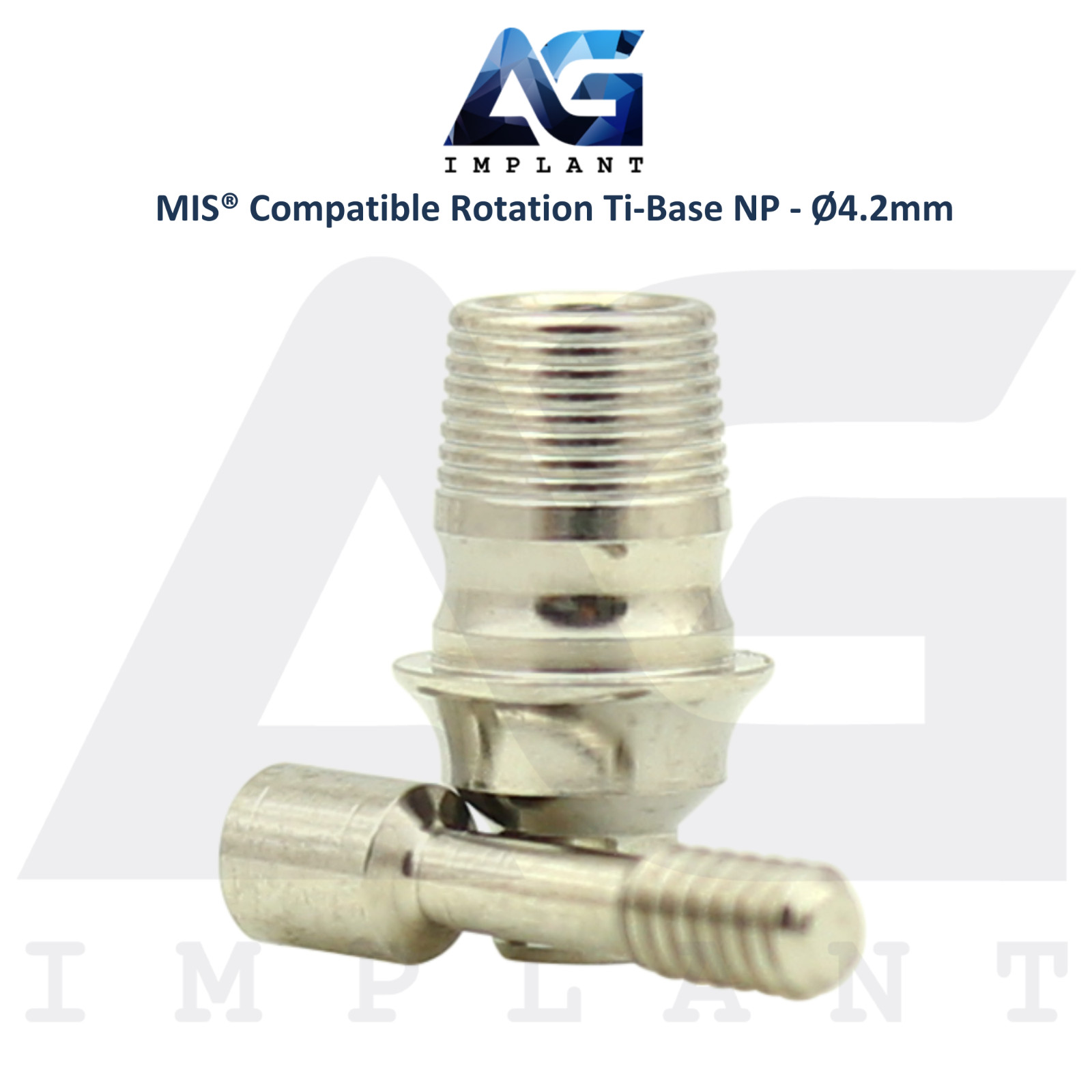 x10 Dental Ti-Base Rotation Ø4.2mm NP Compatible with MIS® Int Hex System 2.10mm