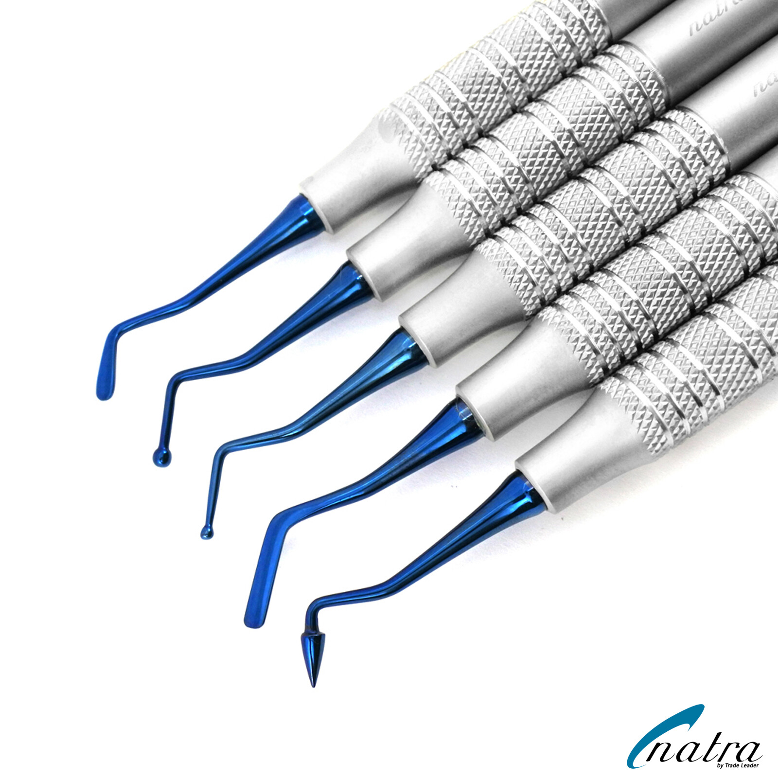 5 pcs Composite Dental Filling Instrument + Tray Probe spatula heidman plugger