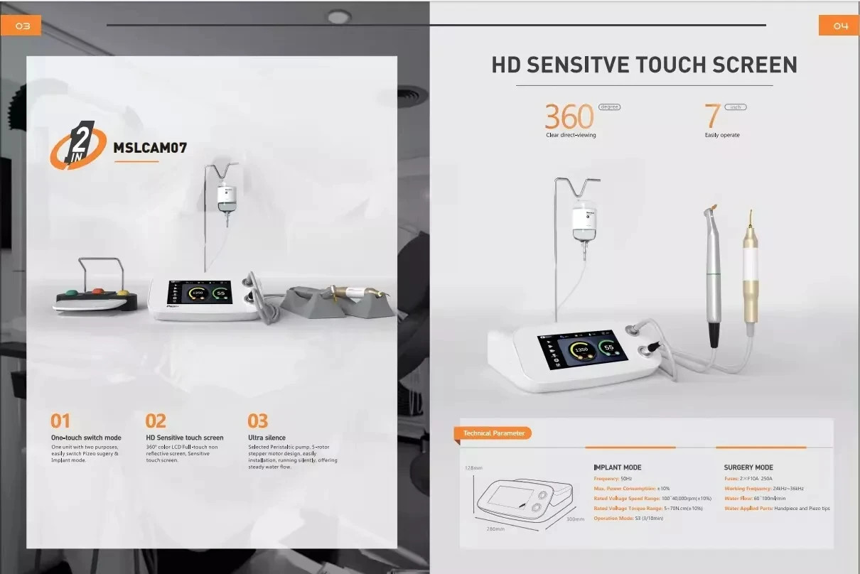Dental Piezosurgery Unit Implant Motor 2 in 1 Bone Cutter Touch Screen