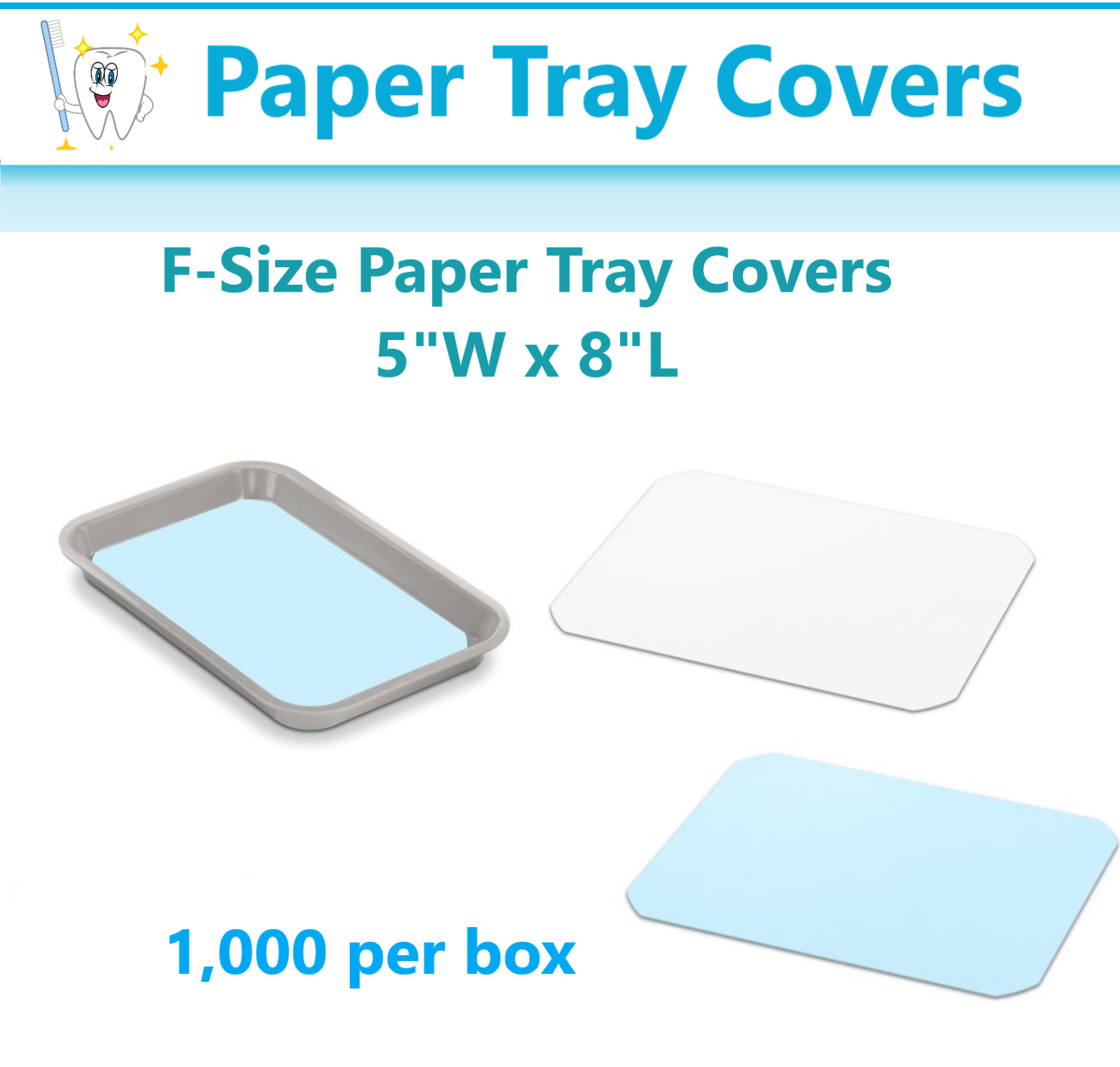 Paper Dental Tray Covers for Size “B” Trays 8.25 “x 12.25”, Tattoo Medical Cover
