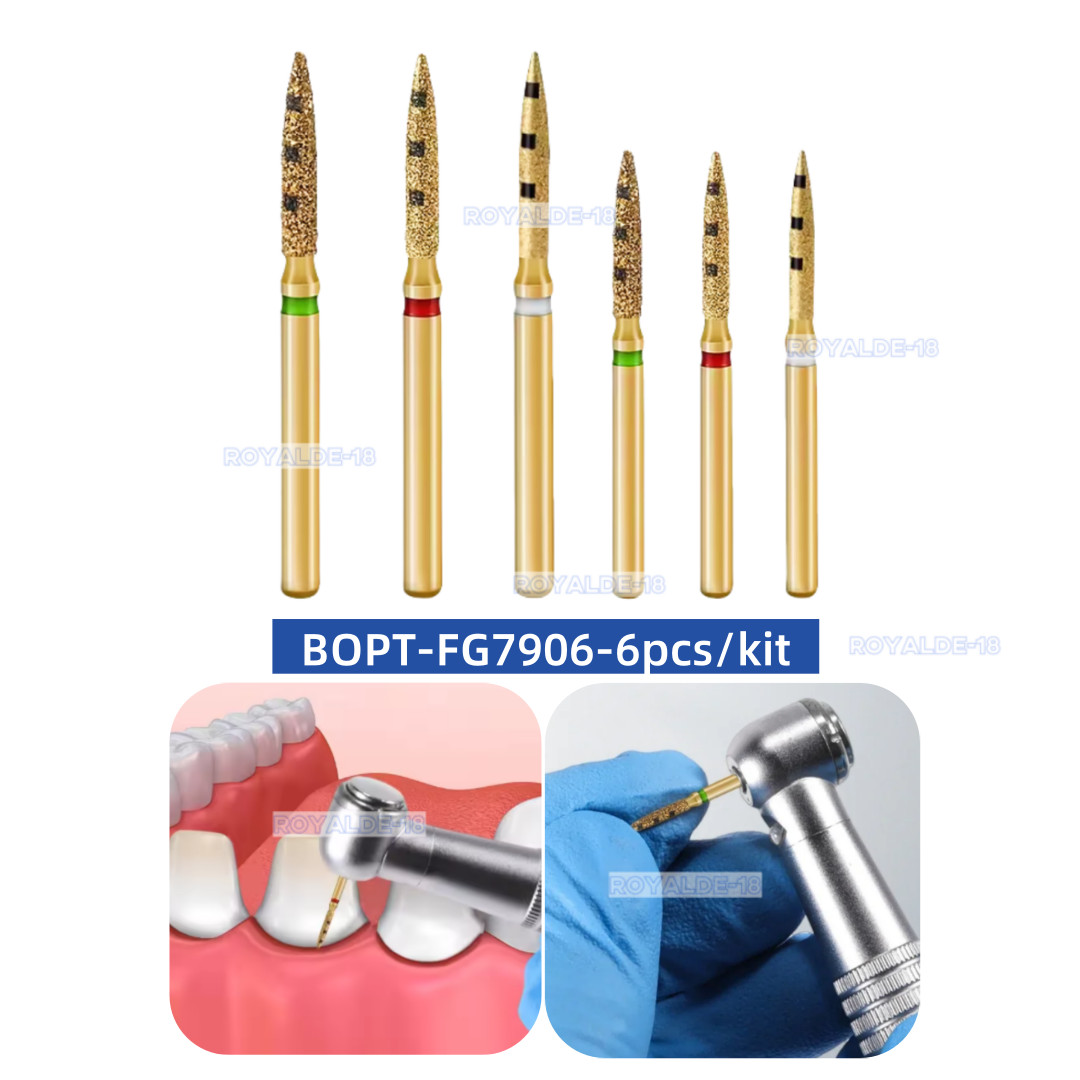 Dental BOPT Preperation Burs Vertical Diamond FG7906 Oriented Technique 6pcs/kit