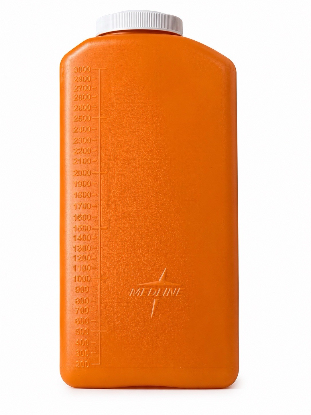 Medline 3000mL Graduated Orange 24hr Collection Bottle DYND80024 With Handle