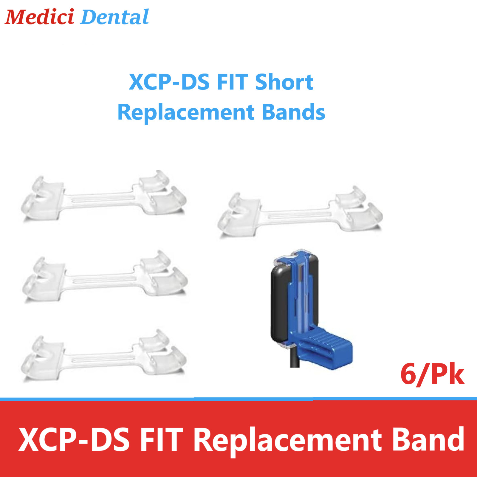 Dental X-Ray XCP-DS FIT Short Replacement Bands Silicone Band For Sensor, 6/pkg