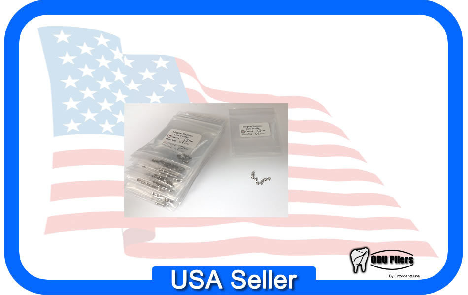 50 BONDABLE LINGUAL BUTTONS CURVED MESH BASE 10 pieces per pack A205b USA seller