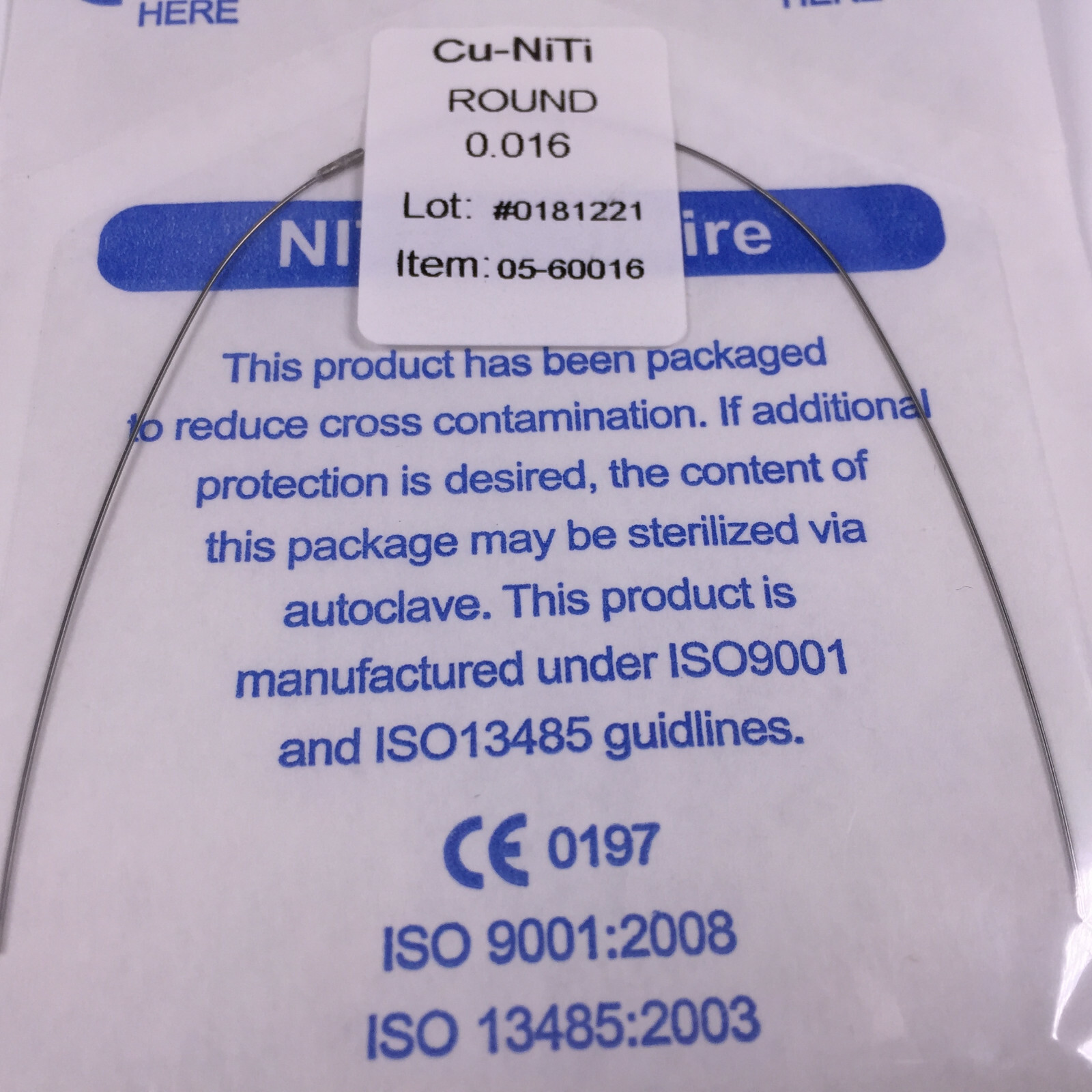 Dental Copper Cu-Niti Round Arch Wires & Stops DAMON Type Ortho 0.013/14/16/18″