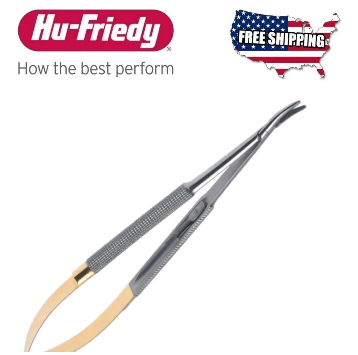 Hu Friedy NH5021 Curved Castroviejo perma sharp Needle Holder 14cm pack of 5 pcs