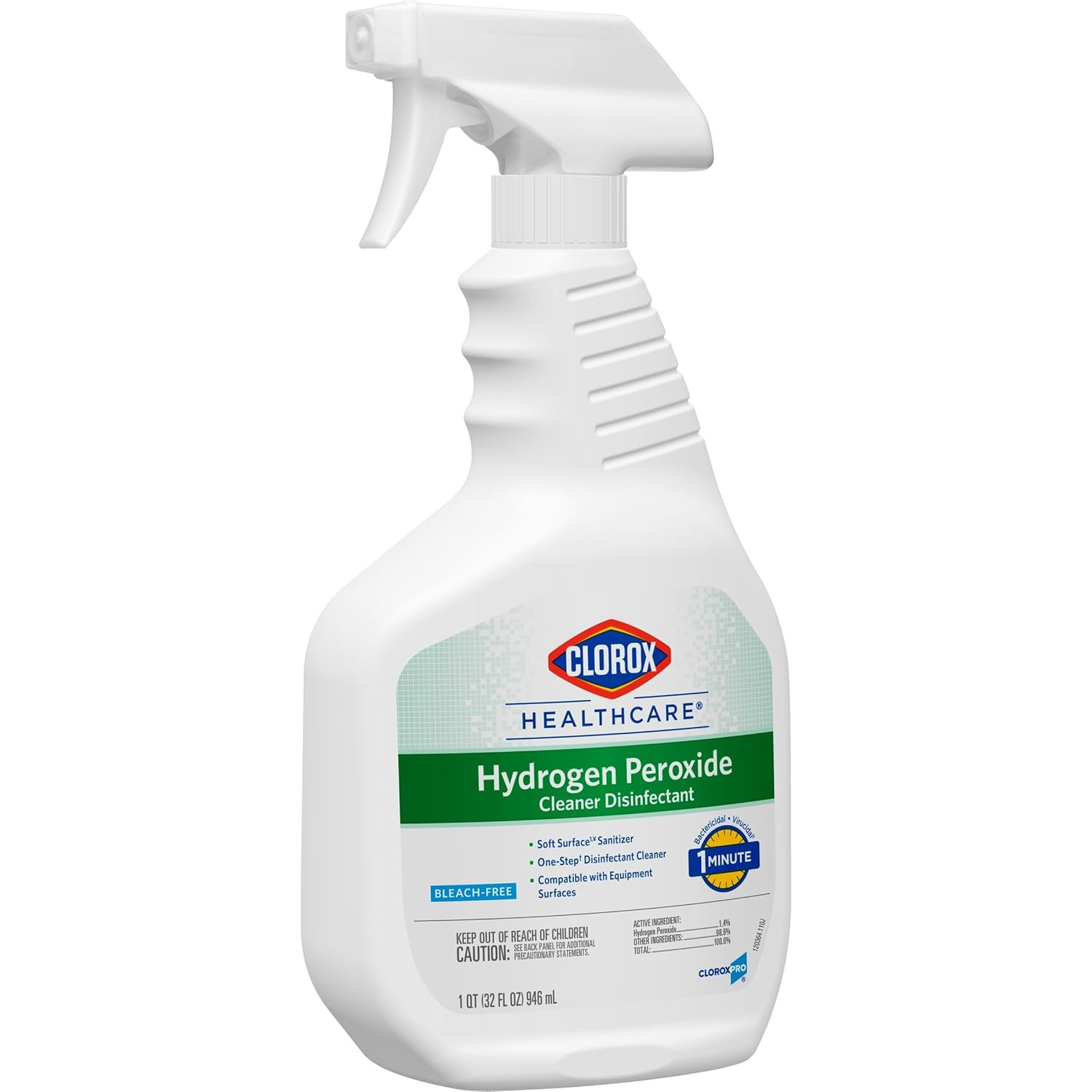 Clorox® Healthcare® Hydrogen-Peroxide Cleaner/Disinfectant, 32 Oz Bottle, Case o
