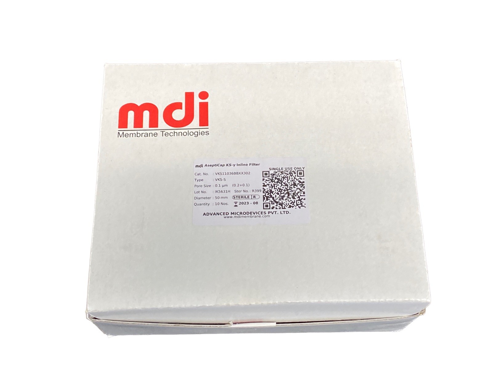 (10) Advanced Microdevices MDI AseptiCap KS-y Inline Filter 50mm VKS11036BBXX302