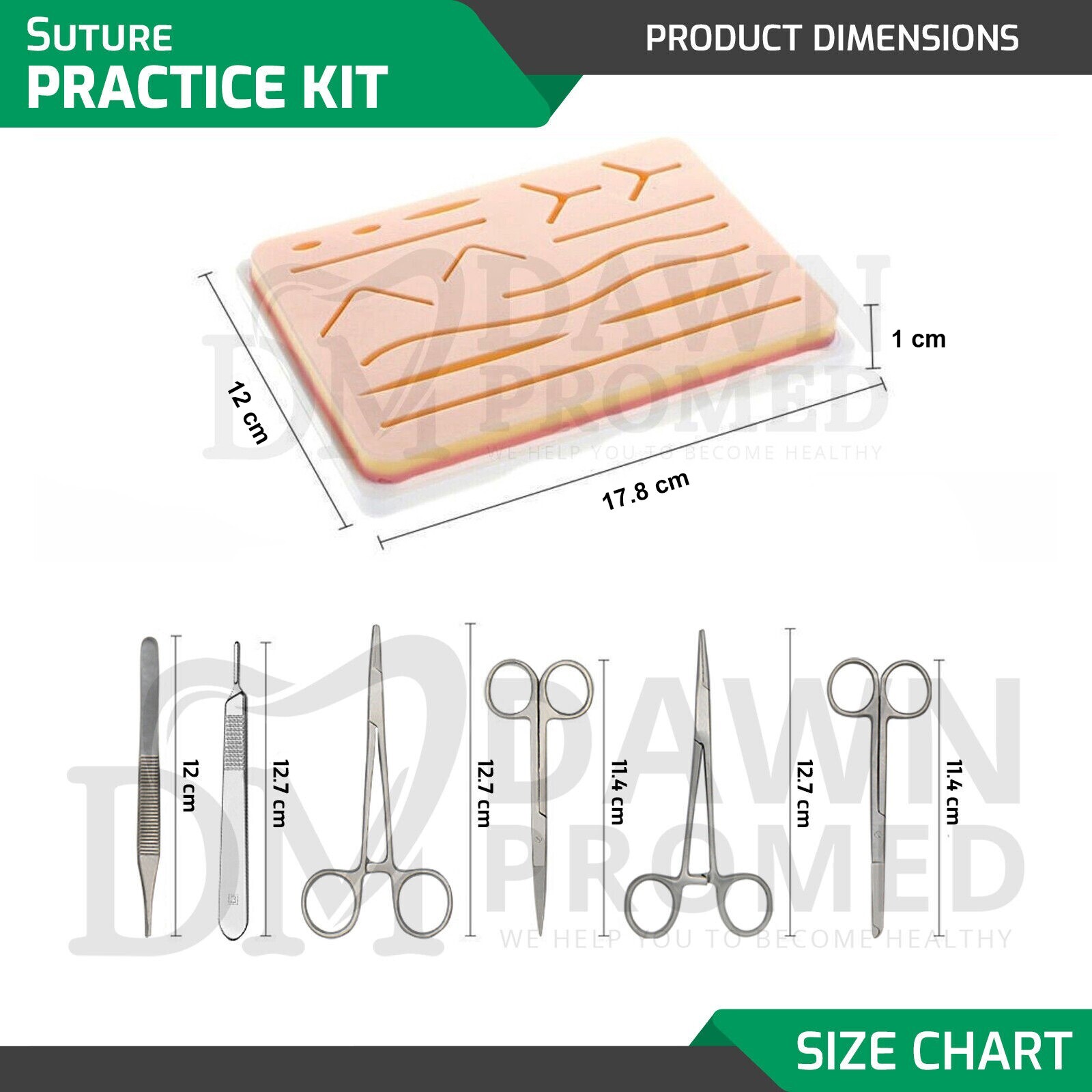 59 Pieces Practice Suture Kit With Pad Veterinary Student Training German Grade