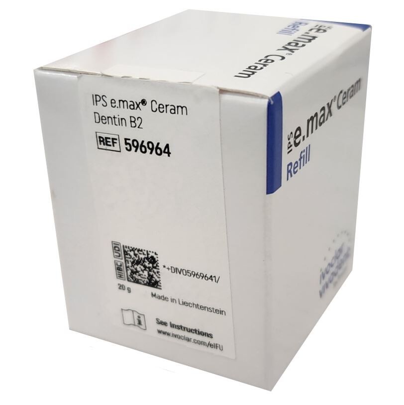 *1-Piece* Ivoclar Vivadent IPS e.max Ceram B2/TI 1 Dentin A-D 20g Refill 596964
