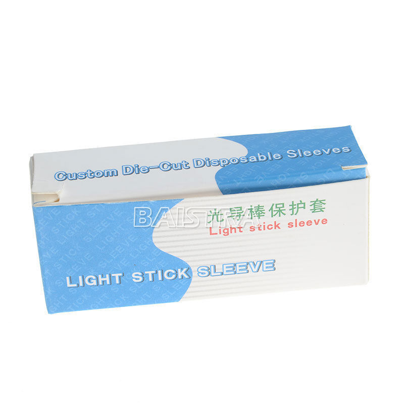 200 Pcs/Pack Dental Stick Sleeve Curing Light Guide Sheath Cover 18x67mm Plastic