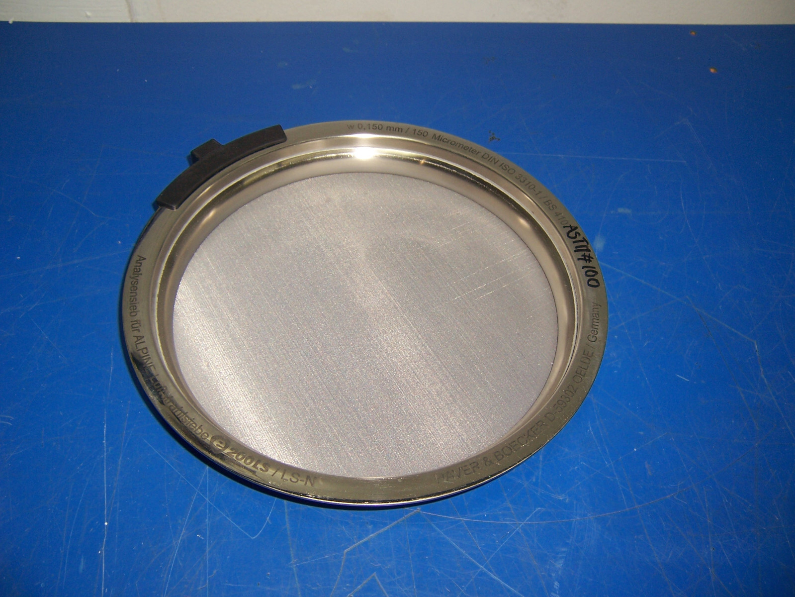 14409 Haver & Boecker 150 micron Test Sieve for Alpine-Air jet 203x28mm SS metal