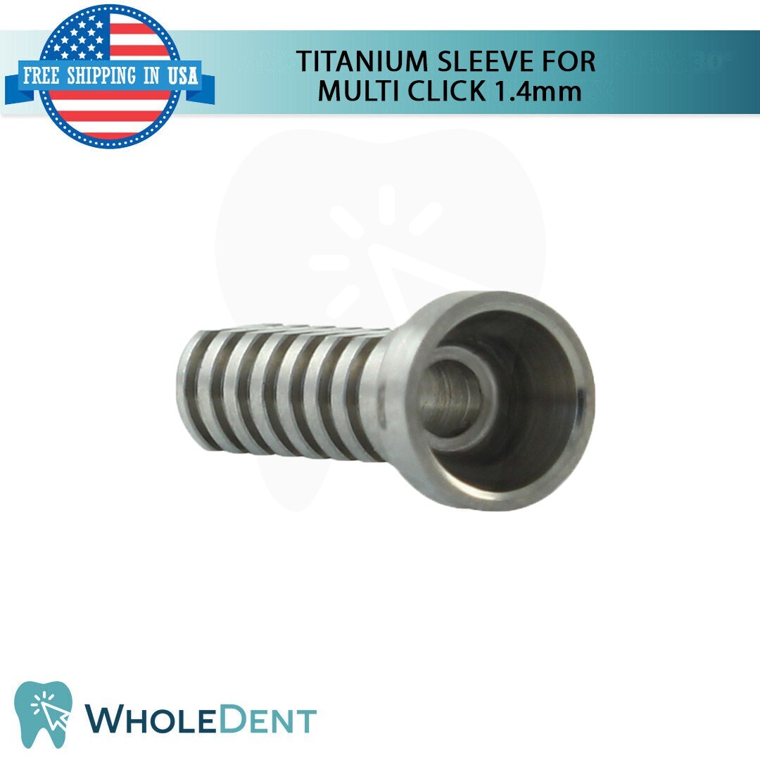 1X Titanium Sleeve With Length Of 13.0mm For Multi Unit 1.4mm Abutment