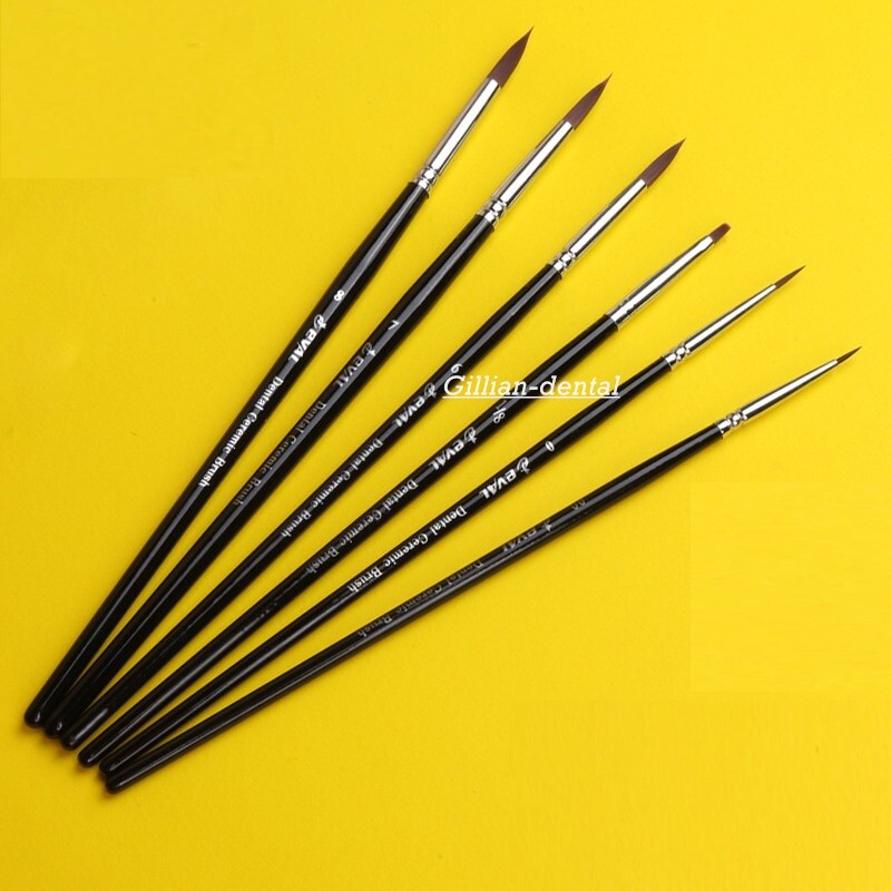 6pcs Dental Porcelain Brush Pen Glaze Ceramic Brush Pen Dental Technician Tools