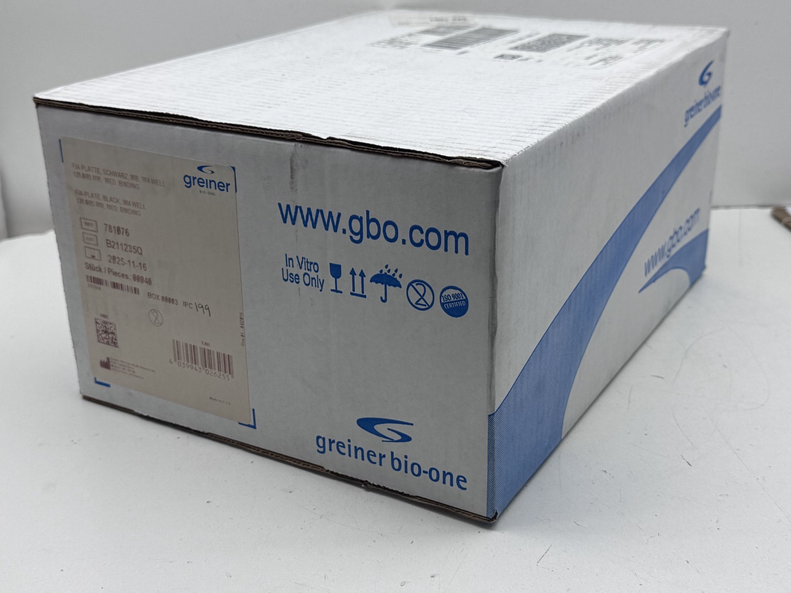 (Case of 40) Greiner Bio-One 781076 FIA-Plate Black 384-Well Microplate EXPIRED