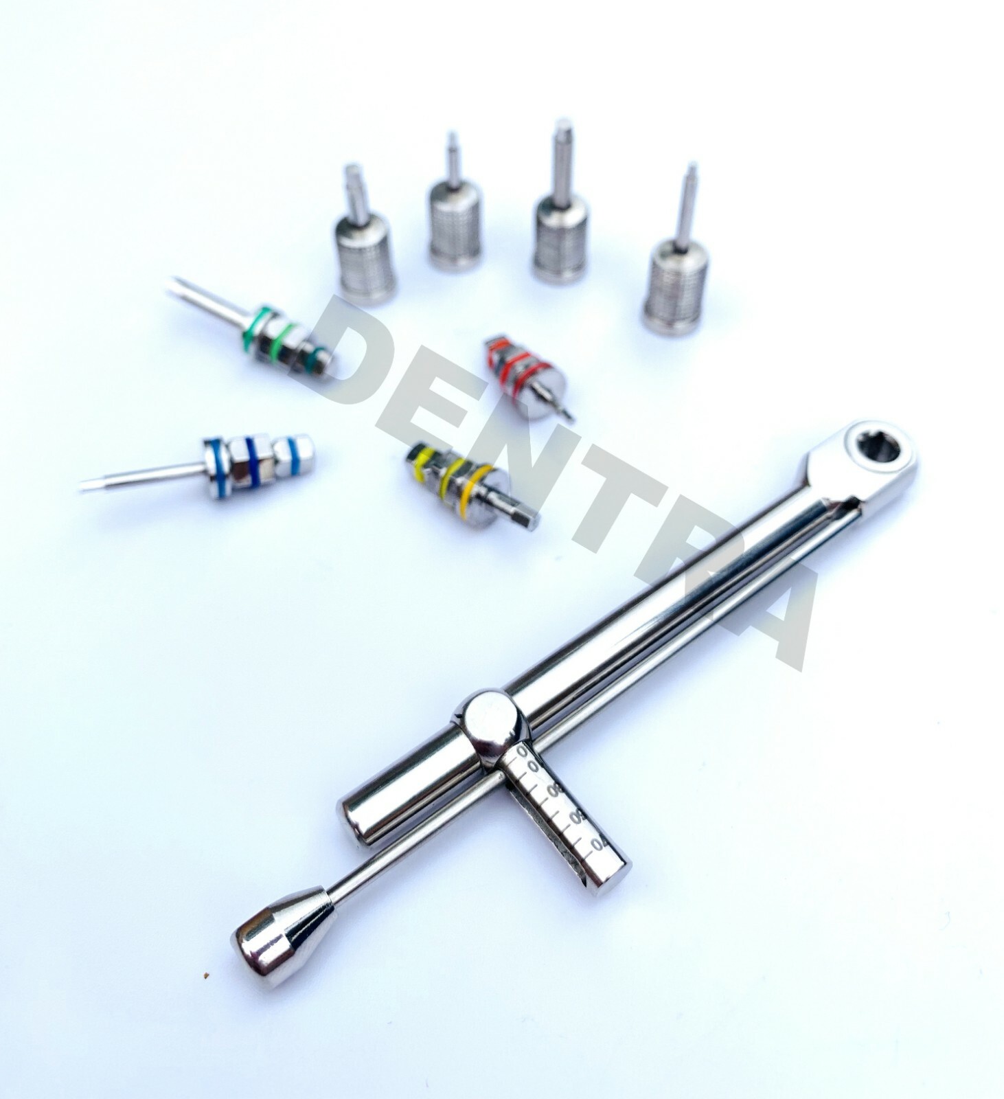Dental Implant Torque Wrench Ratchet 10-70Ncm with 8 Hand & Hex Driver CE